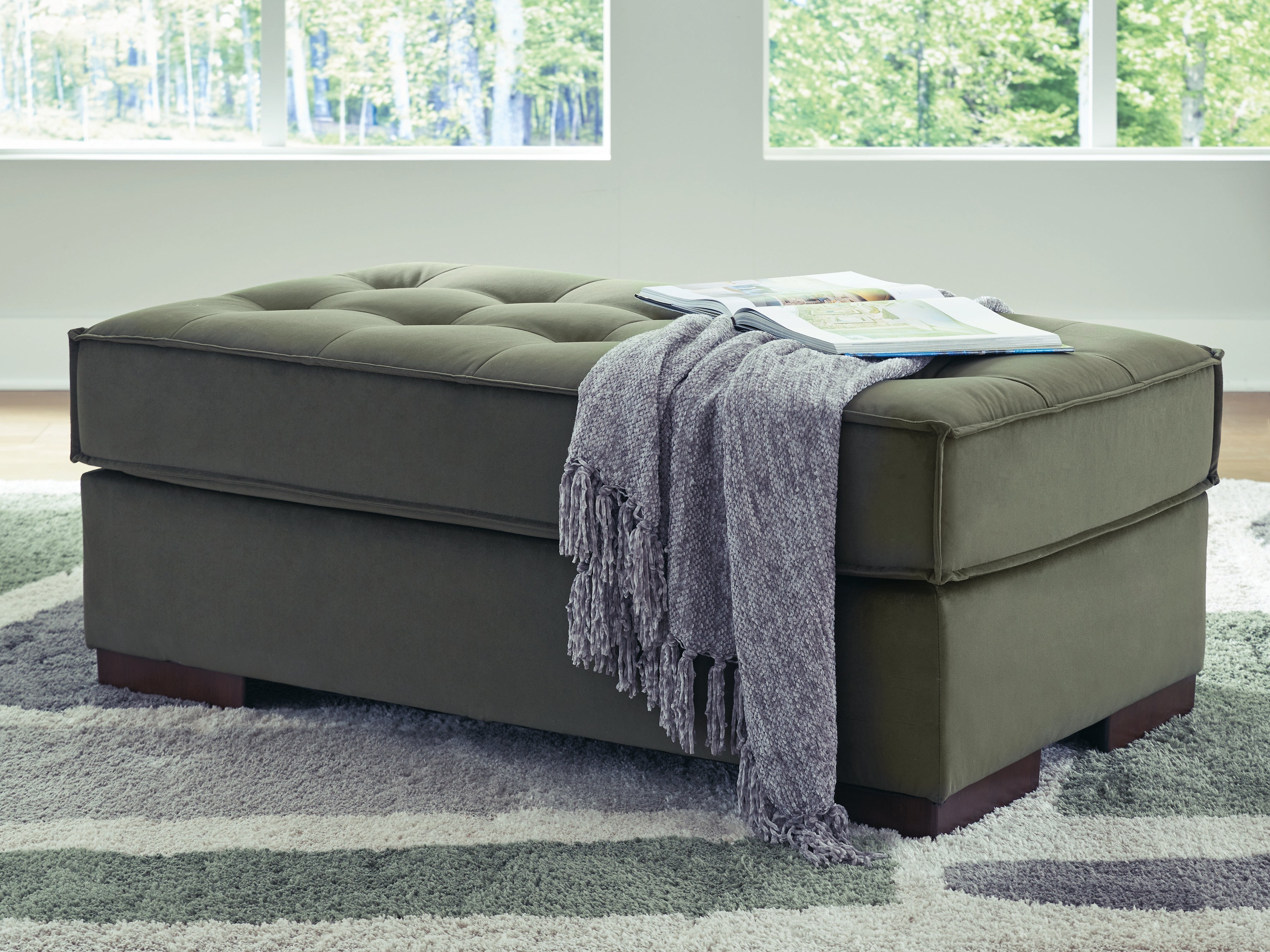 Caspian-Town Olive Oversized Accent Ottoman - PC6170208