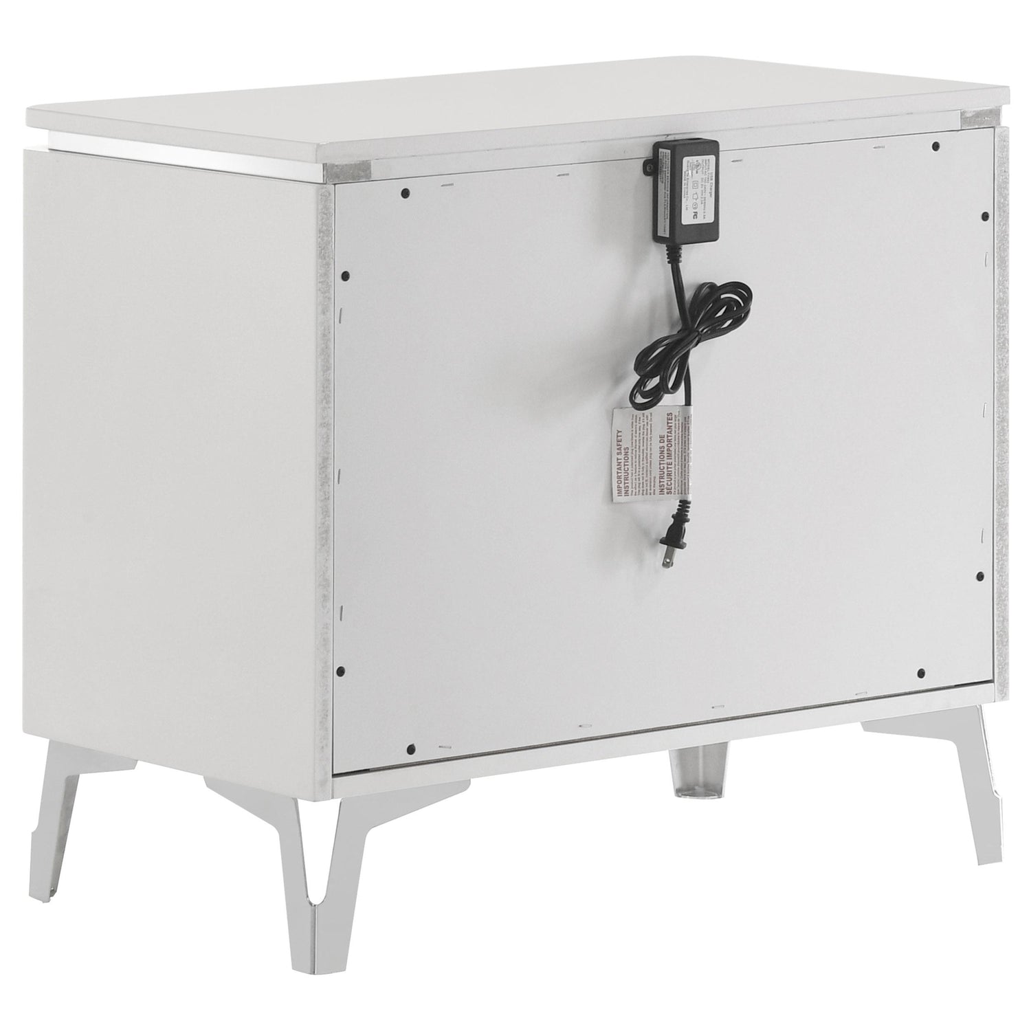 Cassia 2-drawer Nightstand Bedside Table White High Gloss - 215792