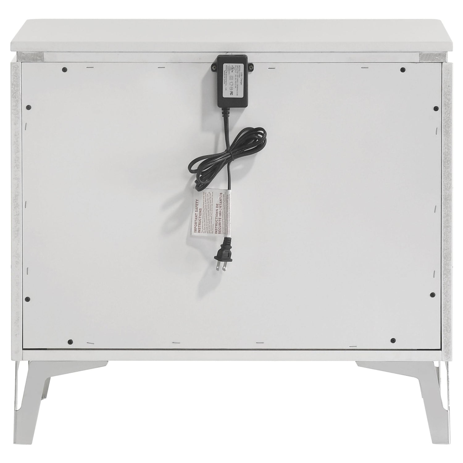 Cassia 2-drawer Nightstand Bedside Table White High Gloss - 215792