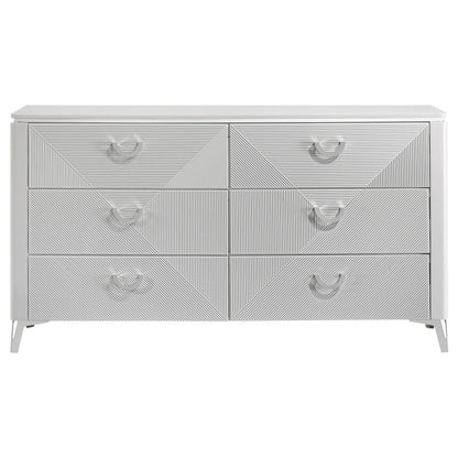Cassia 6-drawer Bedroom Dresser Cabinet White High Gloss - 215793