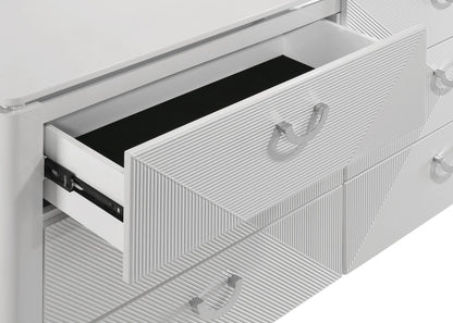 Cassia 6-drawer Bedroom Dresser Cabinet White High Gloss - 215793