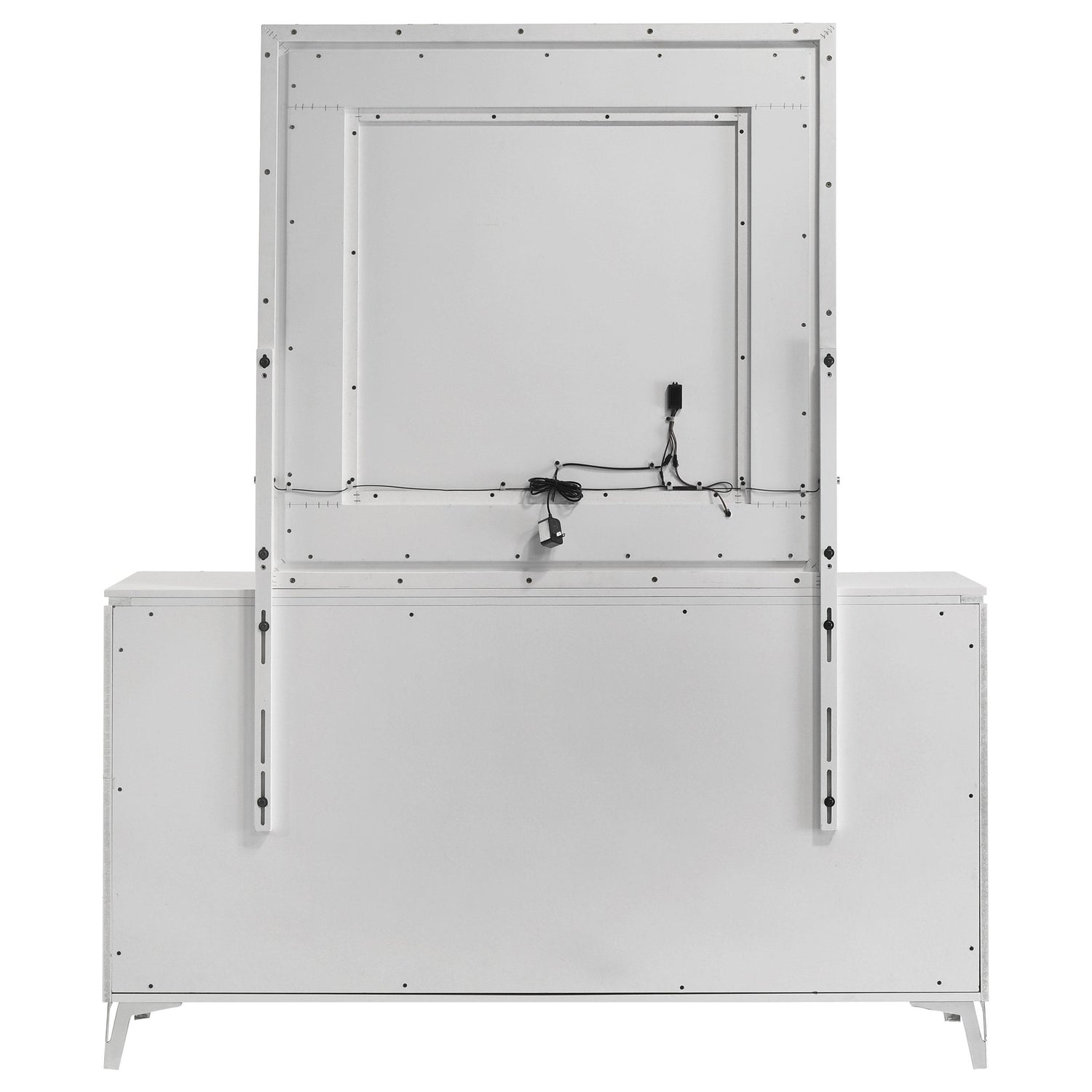 Cassia 6-drawer Dresser Cabinet with Mirror White High Gloss - 215793M