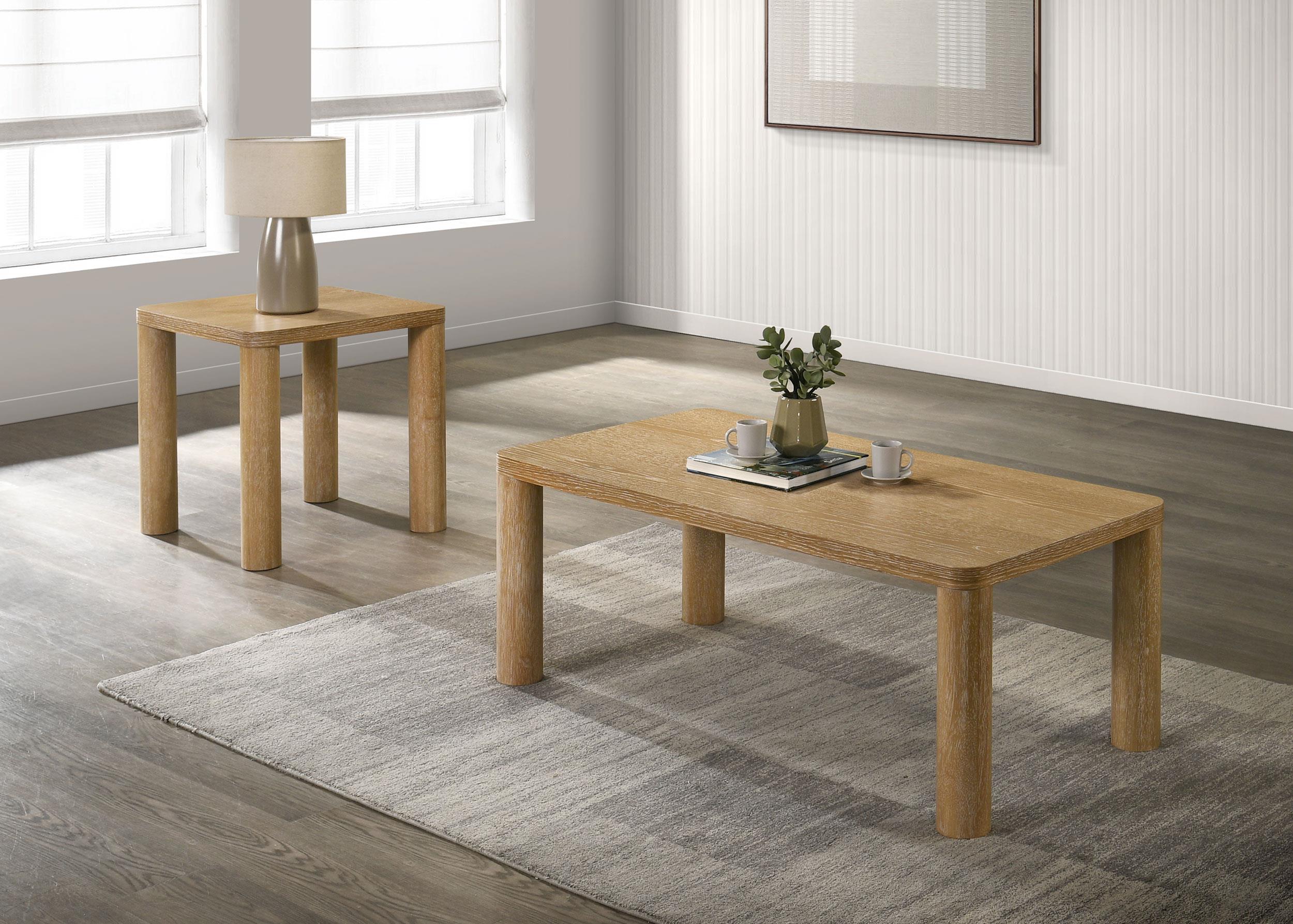 Castlewood 2-piece Cocktail Coffee Table Set Light Oak - 710868-S2