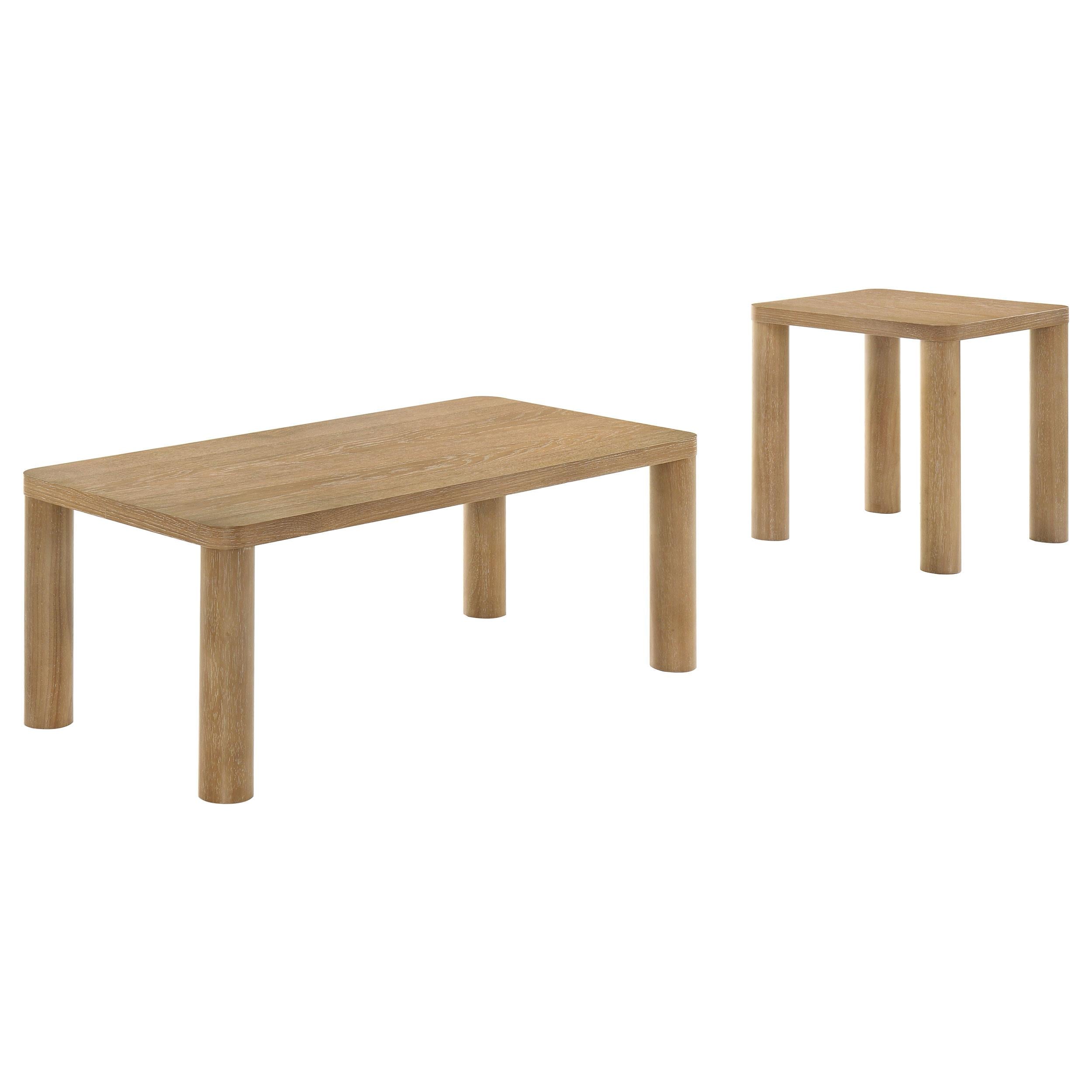 Castlewood 2-piece Cocktail Coffee Table Set Light Oak - 710868-S2