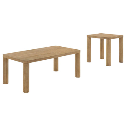 Castlewood 2-piece Cocktail Coffee Table Set Light Oak - 710868-S2