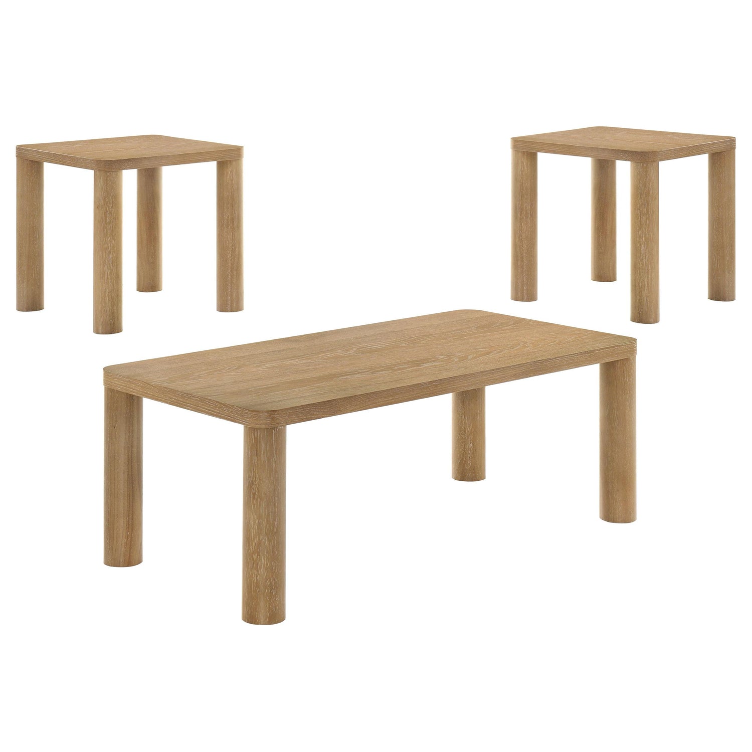 Castlewood 3-piece Cocktail Coffee Table Set Light Oak - 710868-S3