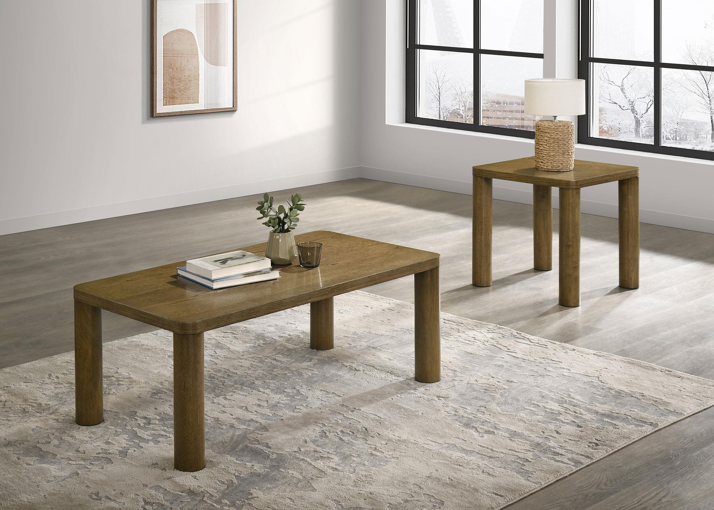 Castlewood Engineered Wood Accent Side End Table Brown Oak - 710857