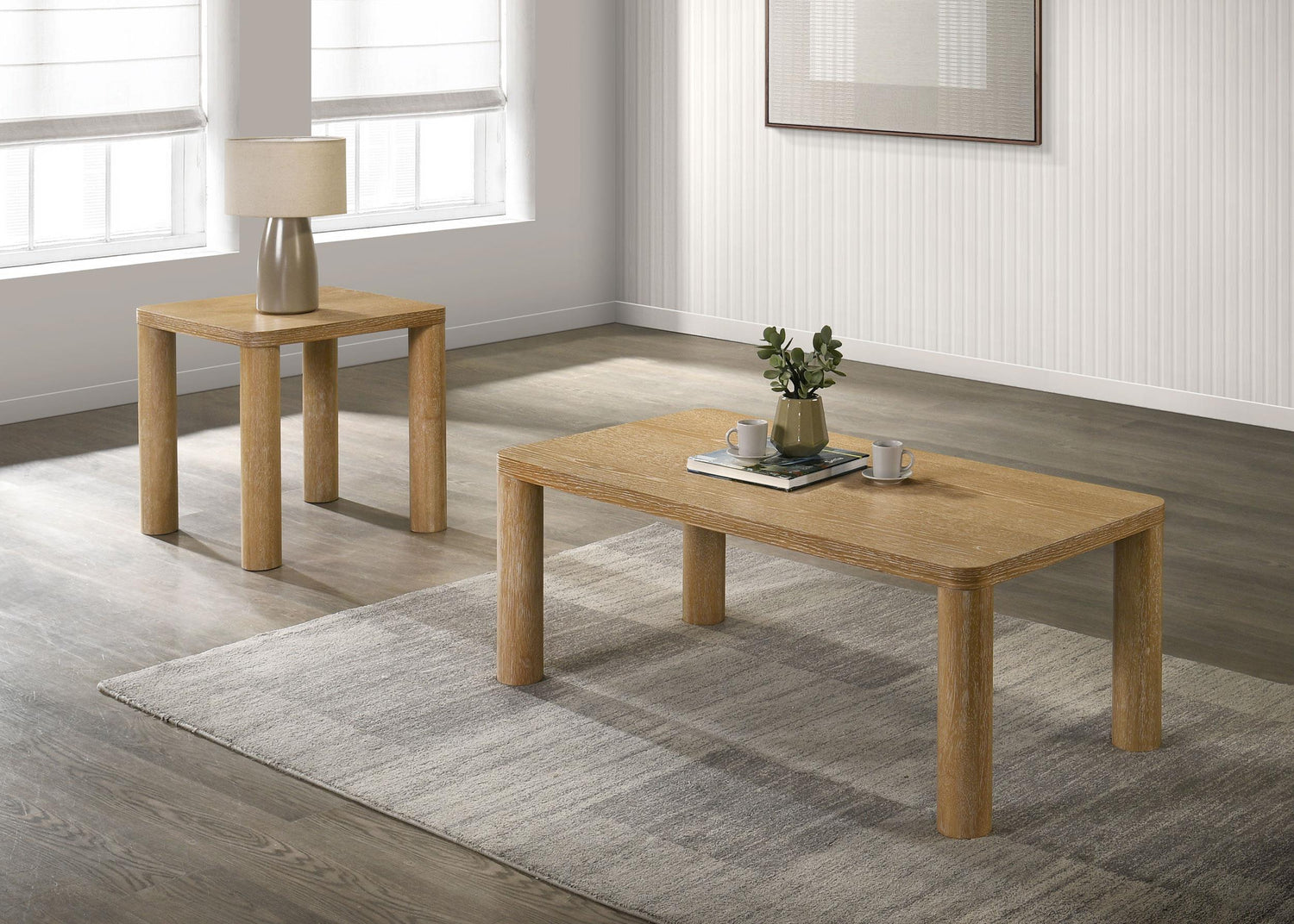 Castlewood Engineered Wood Accent Side End Table Light Oak - 710867