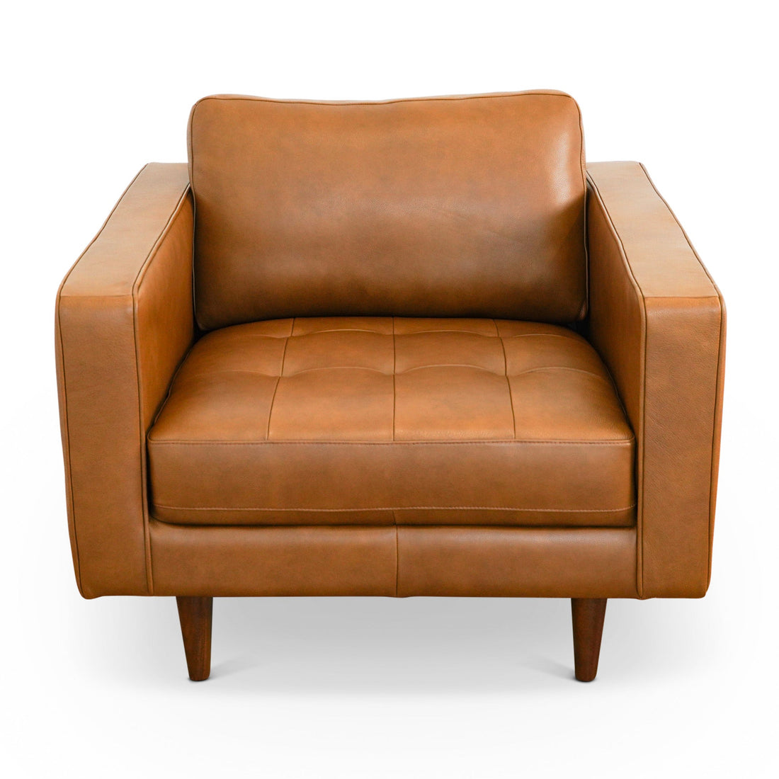 Catherine Leather Lounge Chair (Tan Leather) - LCH00402401