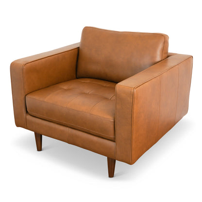 Catherine Leather Lounge Chair (Tan Leather) - LCH00402401