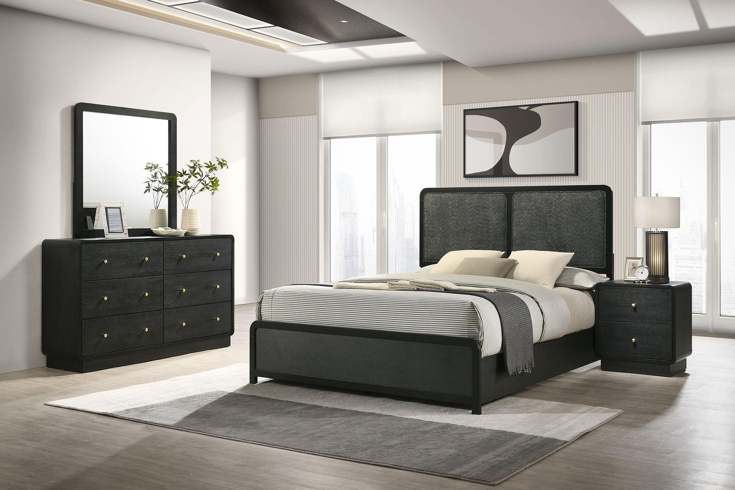 Cavelle 4-piece Eastern King Bedroom Set Black - 223661KE-S4