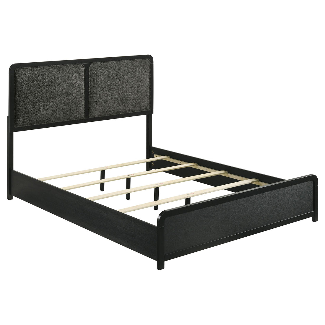 Cavelle 47-inch Upholstered Eastern King Bed Black - 223661KE