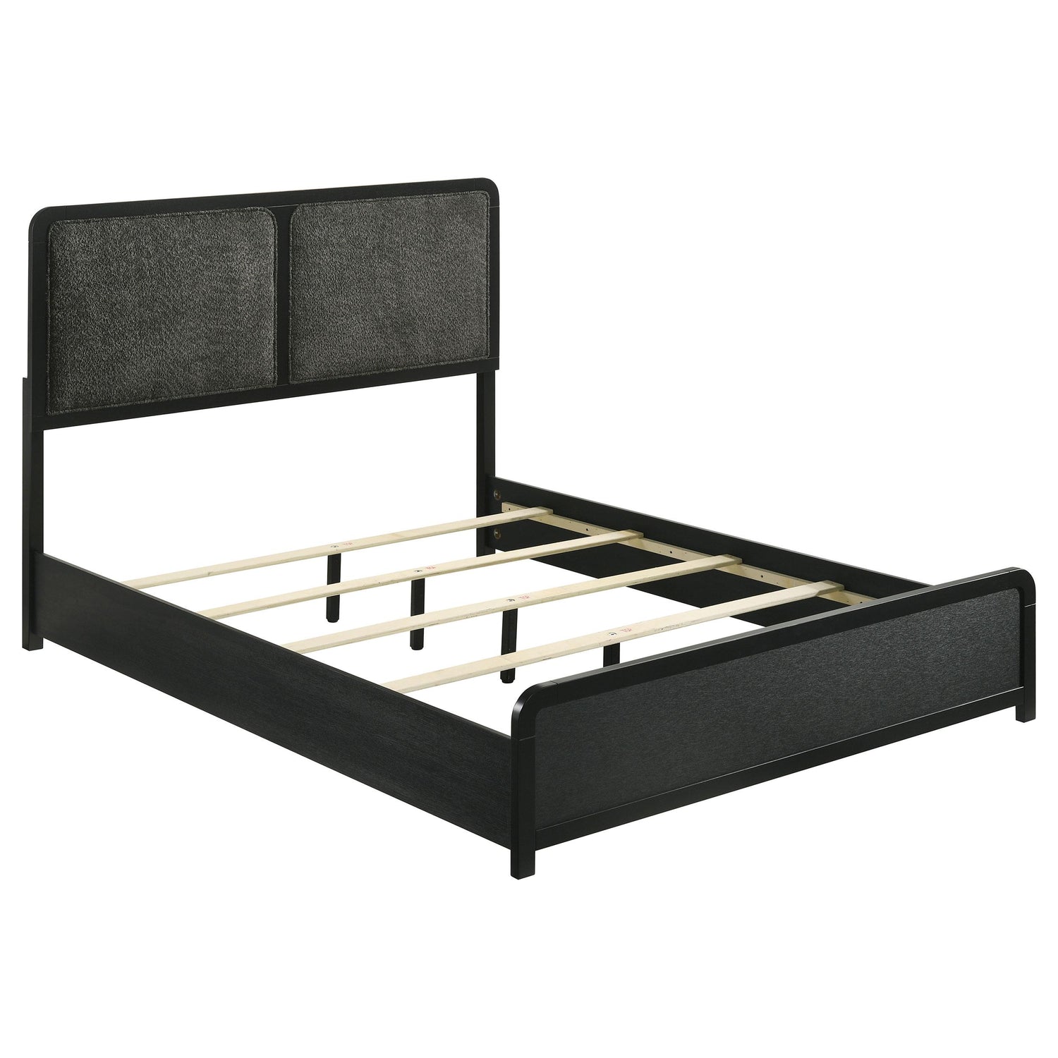 Cavelle 47-inch Upholstered Eastern King Bed Black - 223661KE