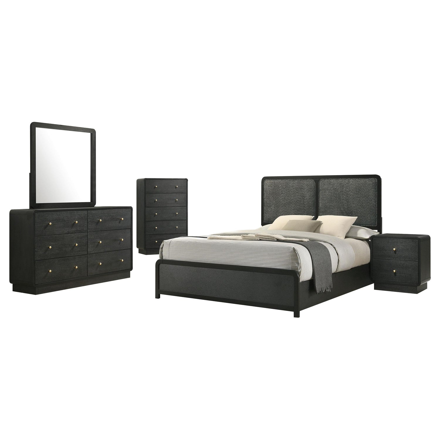Cavelle 5-piece Eastern King Bedroom Set Black - 223661KE-S5