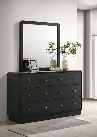 Cavelle 6-drawer Dresser and Mirror Black - 223663M