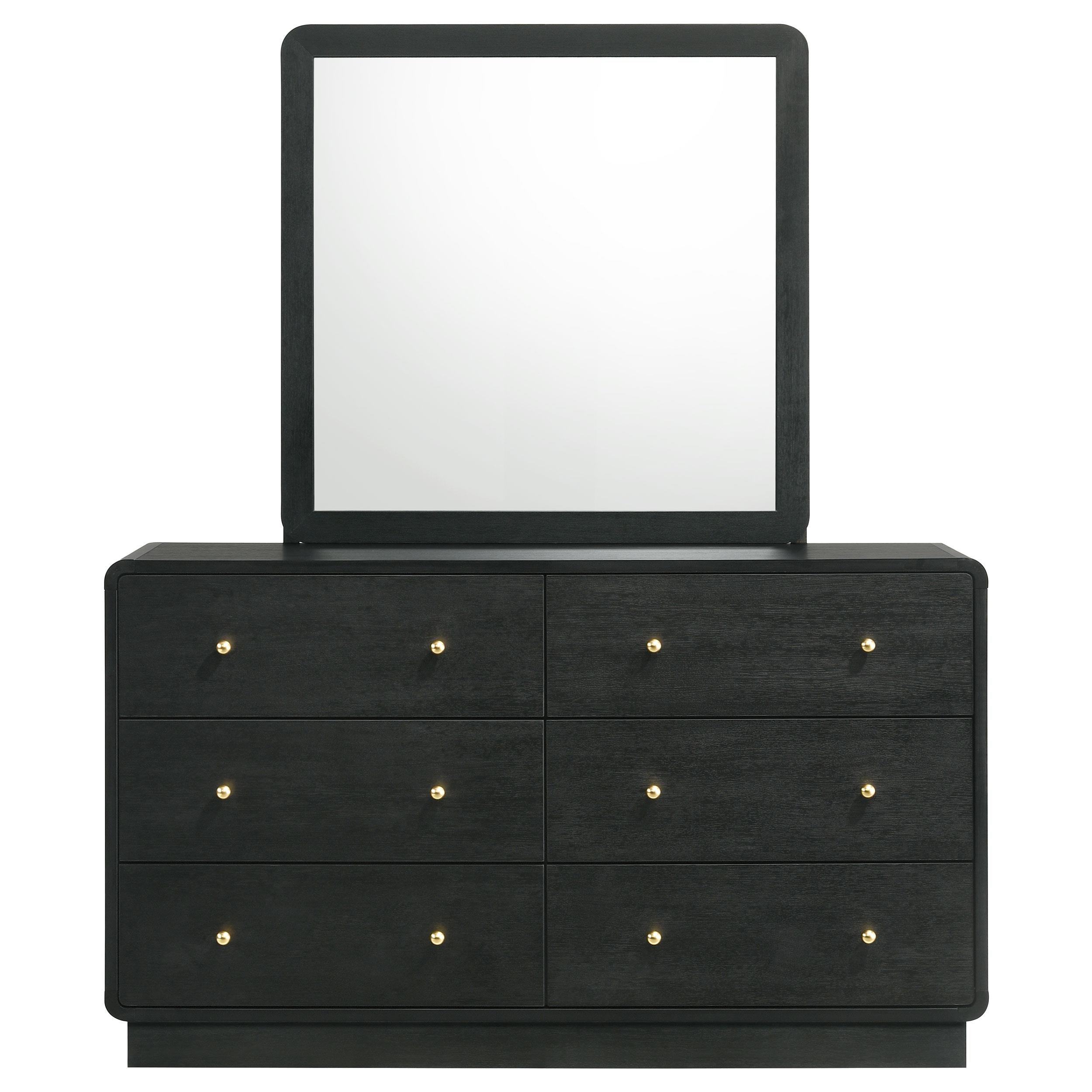 Cavelle 6-drawer Dresser and Mirror Black - 223663M