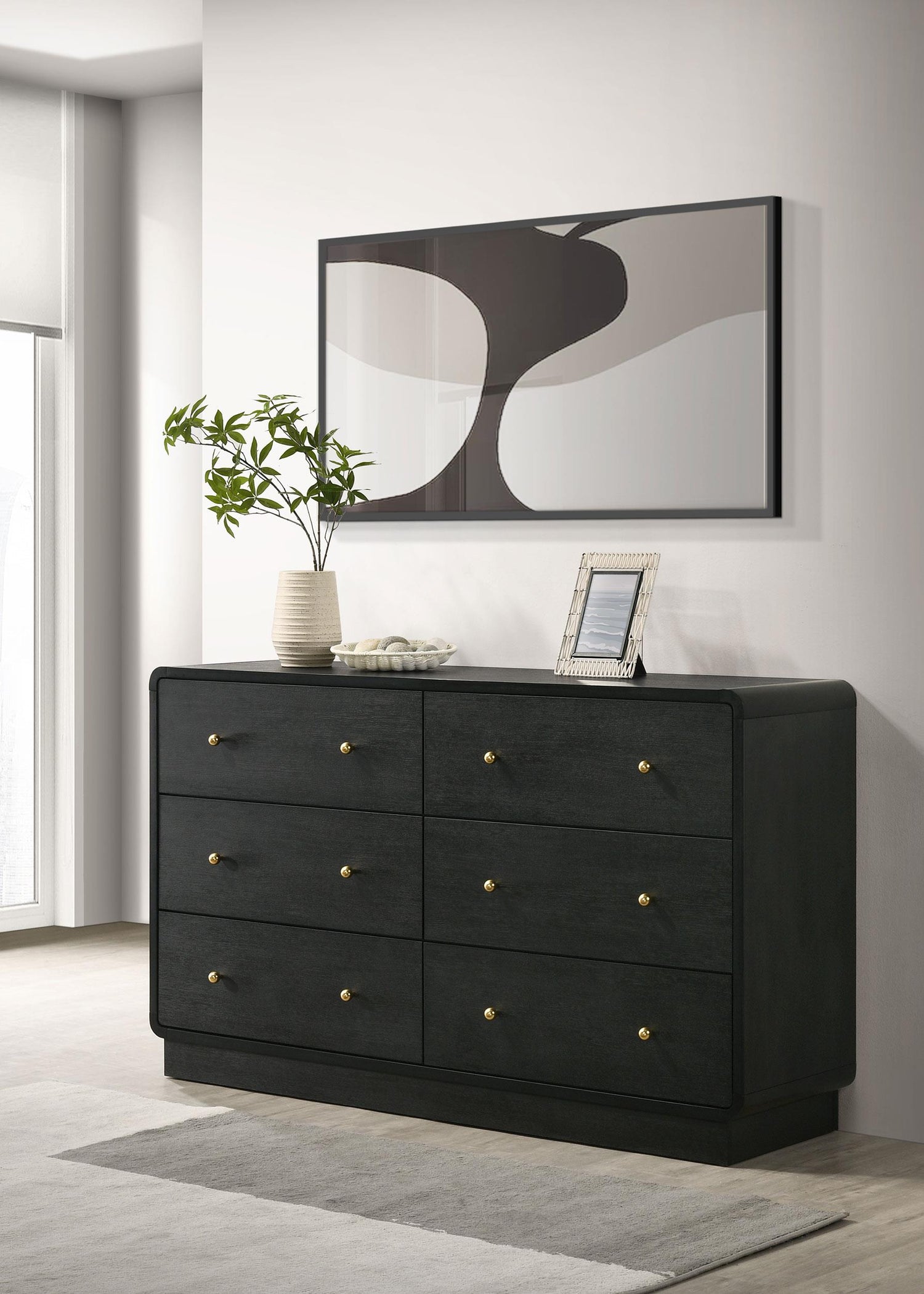 Cavelle 6-drawer Dresser Cabinet Black - 223663
