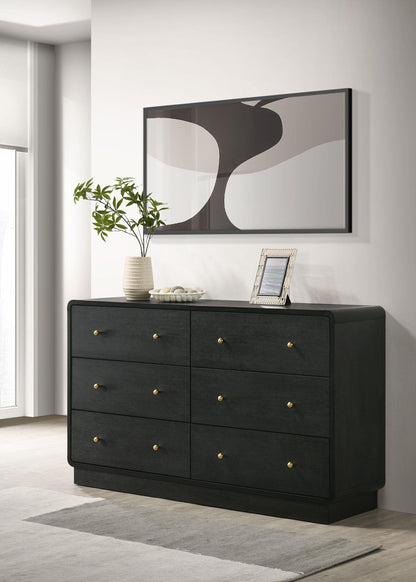 Cavelle 6-drawer Dresser Cabinet Black - 223663