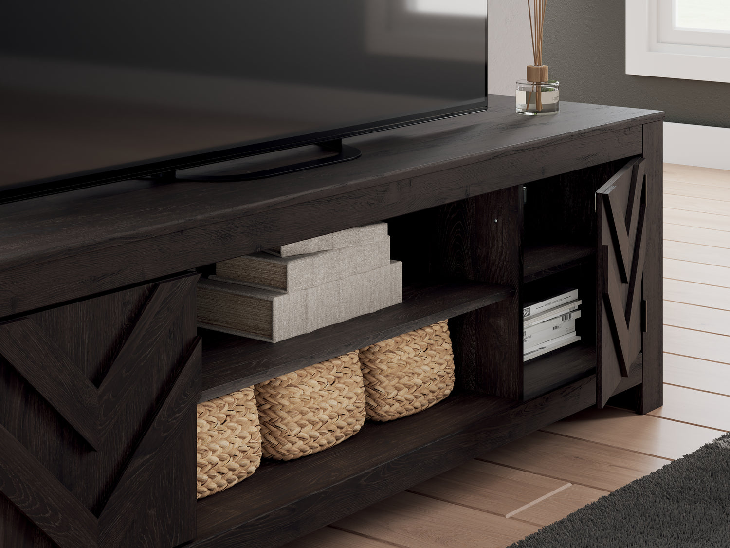 Cayboni Black 71" TV Stand - W3789-68