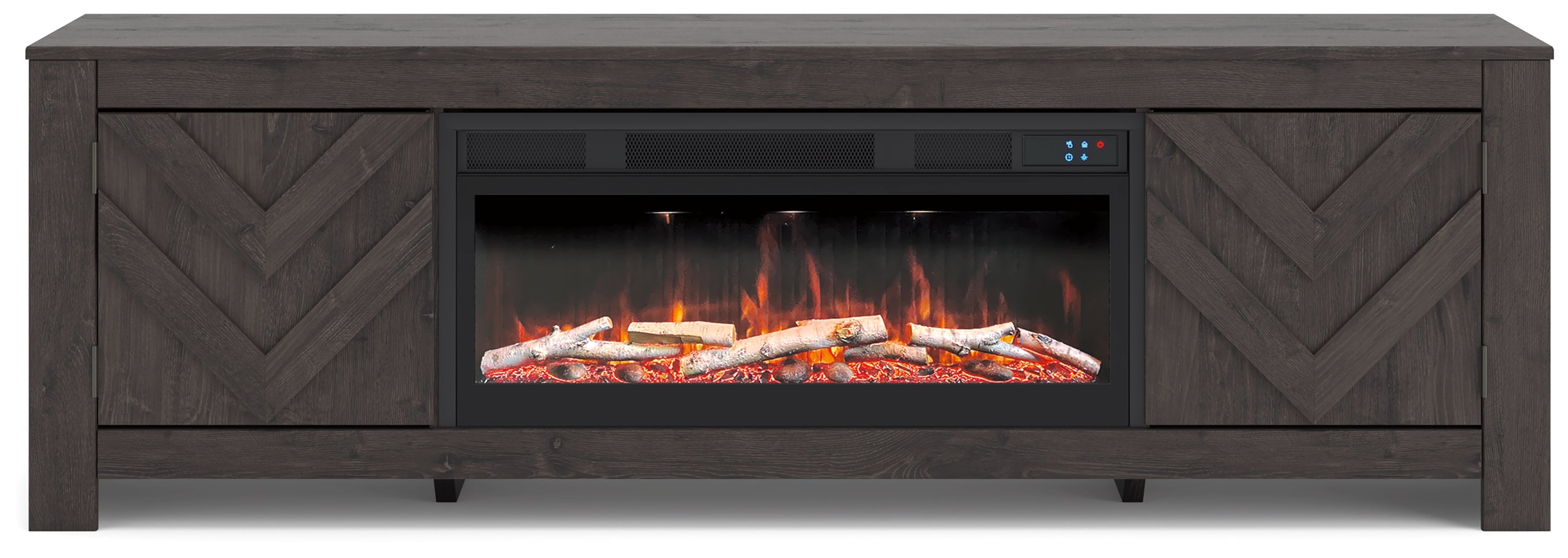 Cayboni Black 71" TV Stand with Electric Fireplace - W3789W1