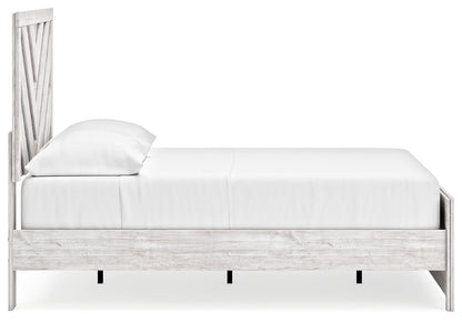 Cayboni Full Panel Bed with Dresser and Nightstand in Whitewash - PKG019191