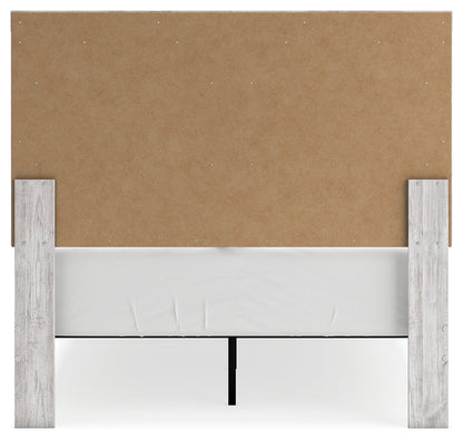Cayboni Full Panel Bed with Mirrored Dresser, Chest and 2 Nightstands in Whitewash - PKG016592