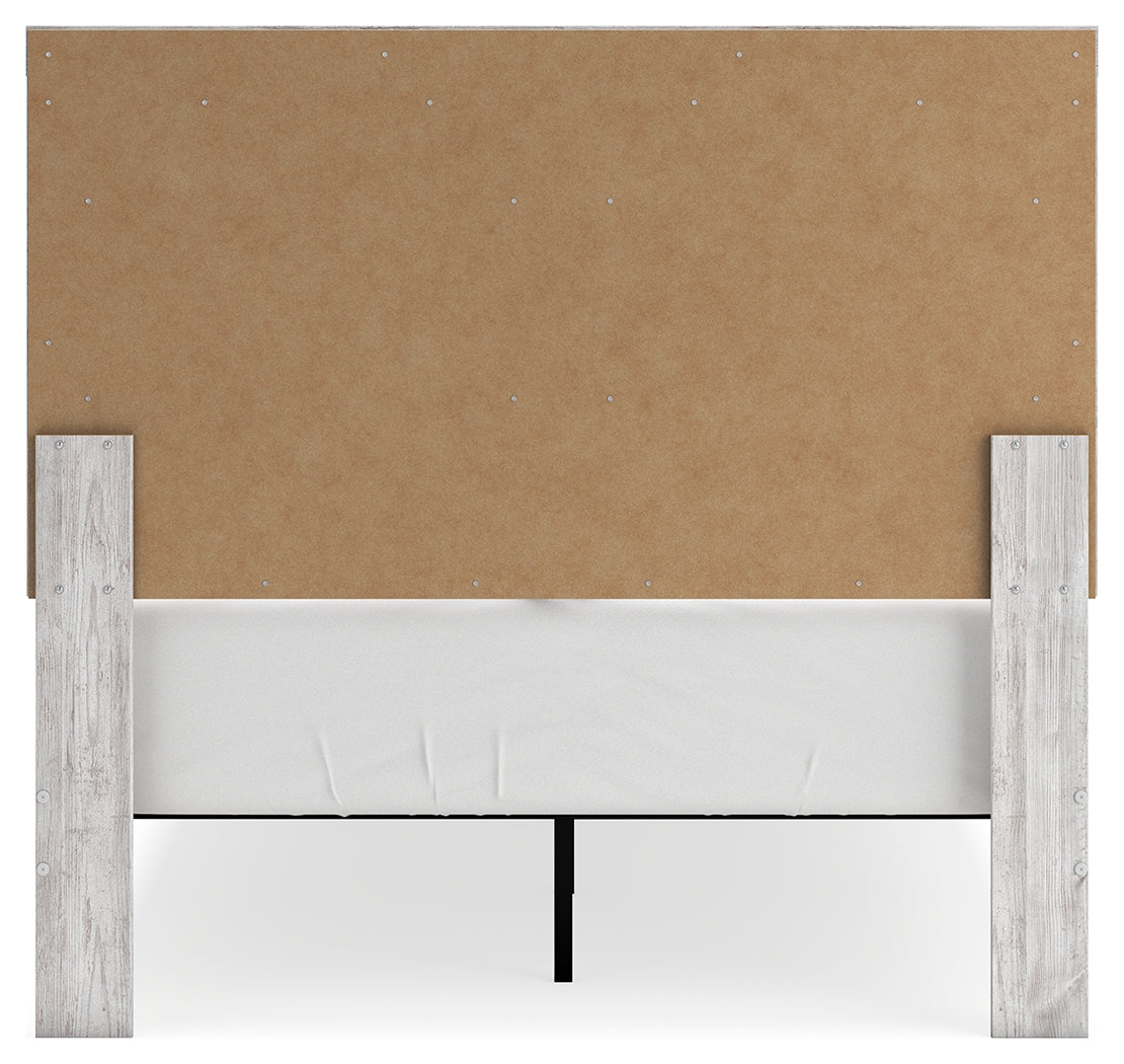 Cayboni Full Panel Bed with Nightstand in Whitewash - PKG016589
