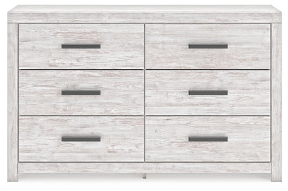 Cayboni King Panel Bed with Dresser and 2 Nightstands in Whitewash from Ashley - Luna Furniture