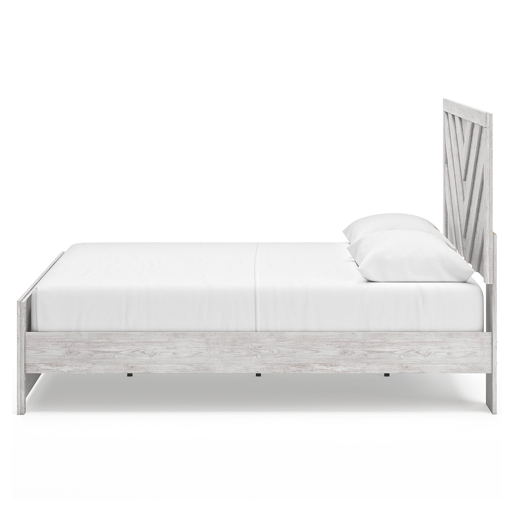Cayboni King Panel Bed with Dresser and 2 Nightstands in Whitewash from Ashley - Luna Furniture