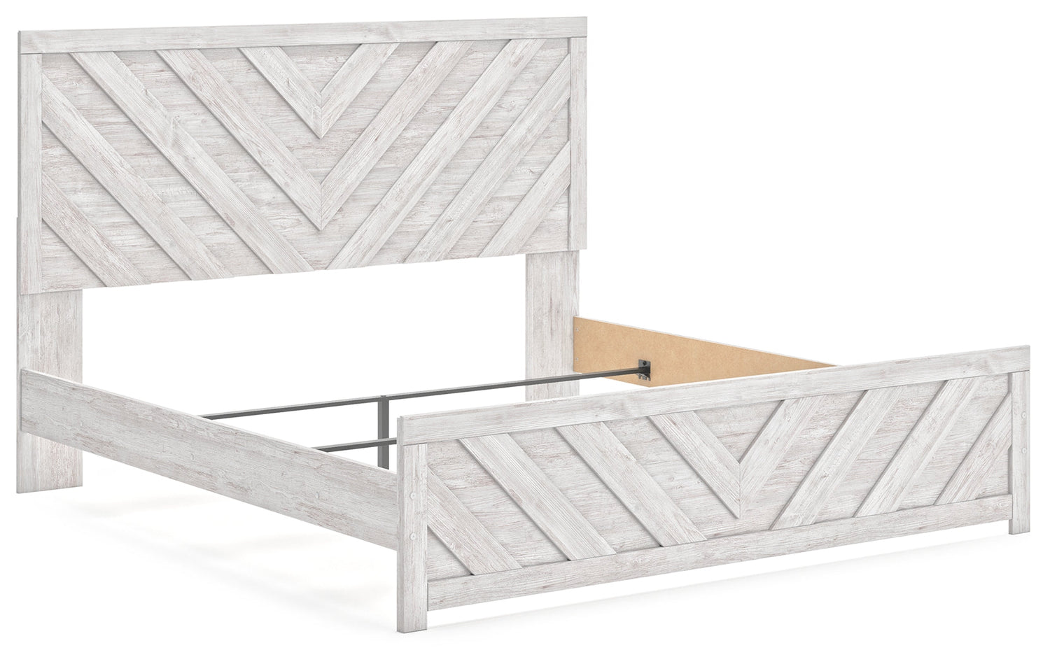 Cayboni King Panel Bed with Dresser and 2 Nightstands in Whitewash from Ashley - Luna Furniture