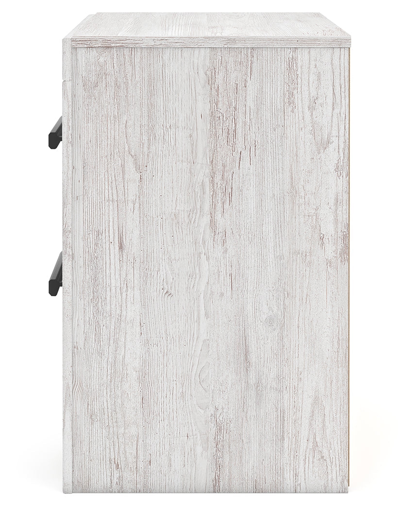 Cayboni King Panel Bed with Dresser and 2 Nightstands in Whitewash from Ashley - Luna Furniture