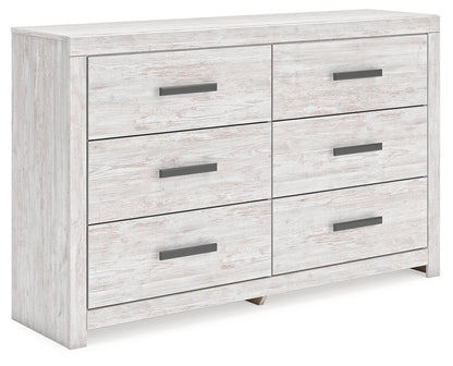 Cayboni King Panel Bed with Dresser and 2 Nightstands in Whitewash from Ashley - Luna Furniture