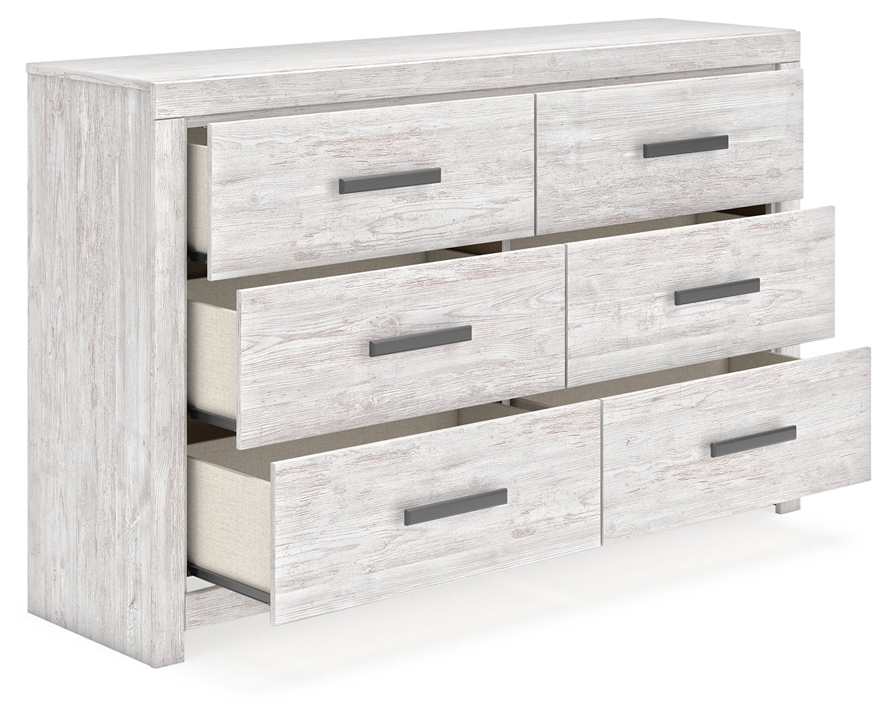 Cayboni King Panel Bed with Dresser and 2 Nightstands in Whitewash from Ashley - Luna Furniture