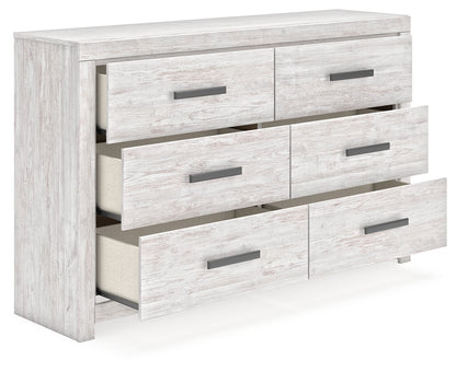 Cayboni King Panel Bed with Dresser and 2 Nightstands in Whitewash from Ashley - Luna Furniture