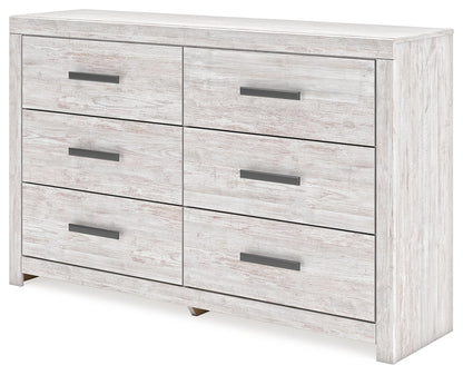 Cayboni King Panel Bed with Dresser and 2 Nightstands in Whitewash from Ashley - Luna Furniture