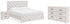 Cayboni King Panel Bed with Dresser and Nightstand in Whitewash - PKG019194