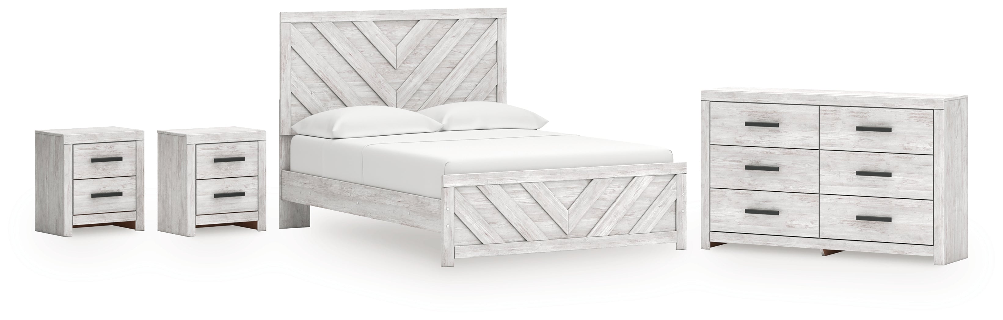 Cayboni Queen Panel Bed, Dresser and 2 Nightstands - B3788B13