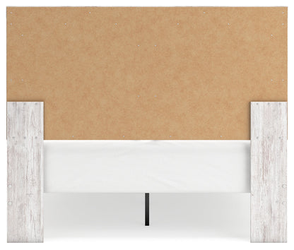 Cayboni Queen Panel Bed with Mirrored Dresser and 2 Nightstands in Whitewash from Ashley - Luna Furniture