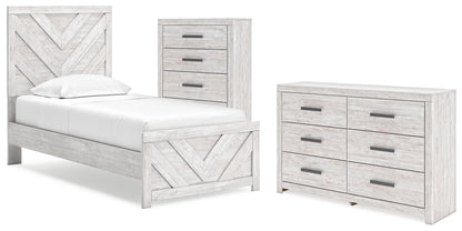 Cayboni Twin Panel Bed, Dresser and Chest - B3788B11