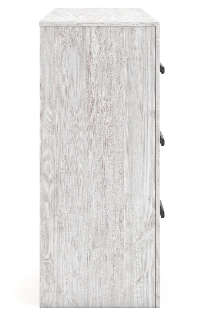 Cayboni Twin Panel Bed with Dresser in Whitewash - PKG019170