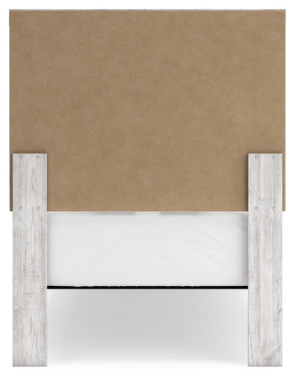 Cayboni Twin Panel Bed with Mirrored Dresser, Chest and Nightstand in Whitewash from Ashley - Luna Furniture