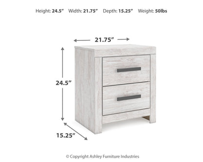Cayboni Twin Panel Bed with Mirrored Dresser, Chest and Nightstand in Whitewash from Ashley - Luna Furniture