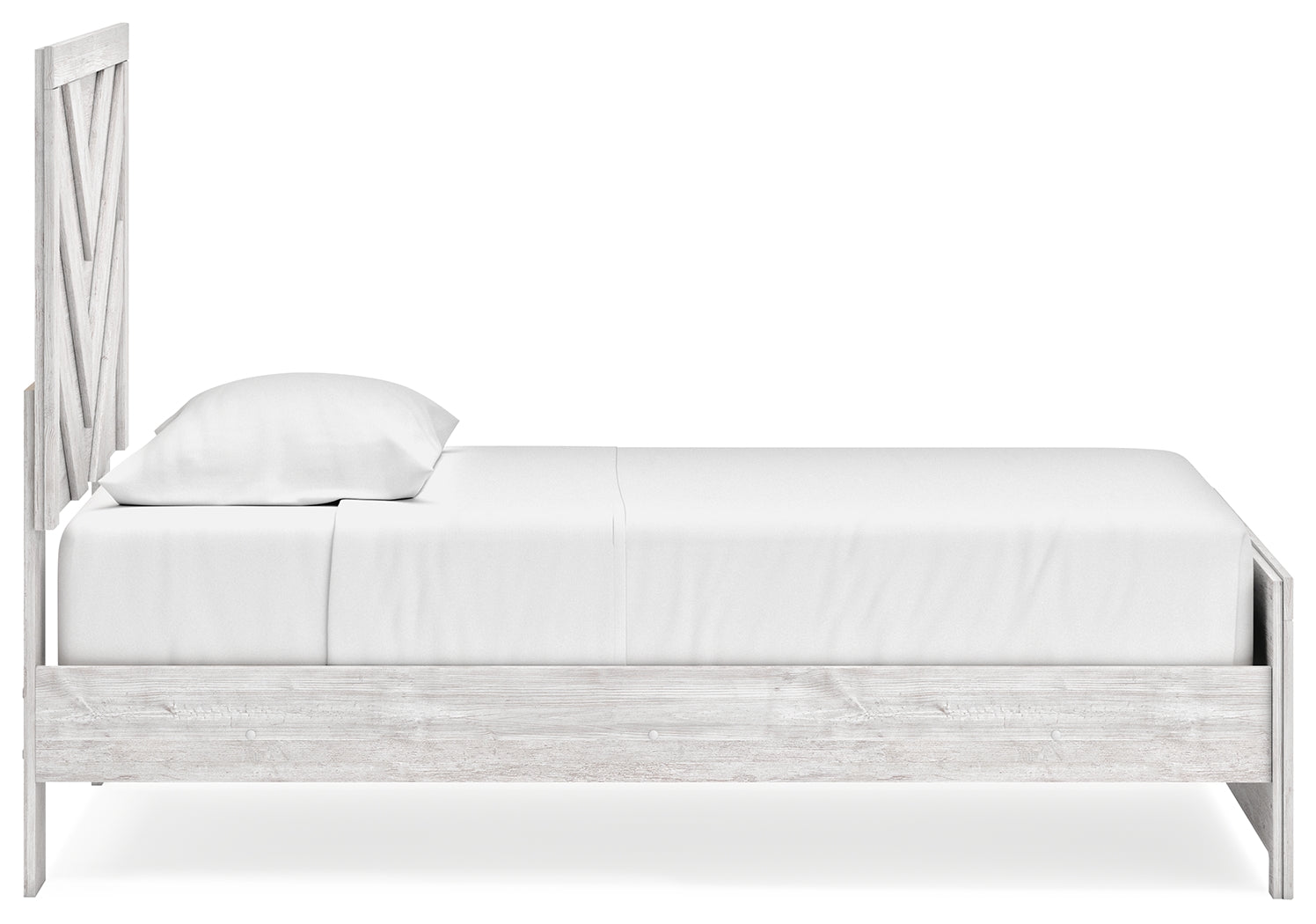 Cayboni Twin Panel Bed with Nightstand in Whitewash from Ashley - Luna Furniture