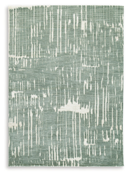 Cayworth Teal/White Medium Rug - R407092