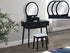 Cecilia Vanity Table & Stool-Black - 4905SET-BK