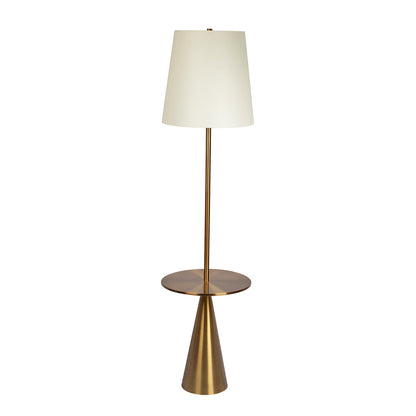 Celestial Modern Floor Lamp with Brass Accent Table with Large White Shade - FLL03700501