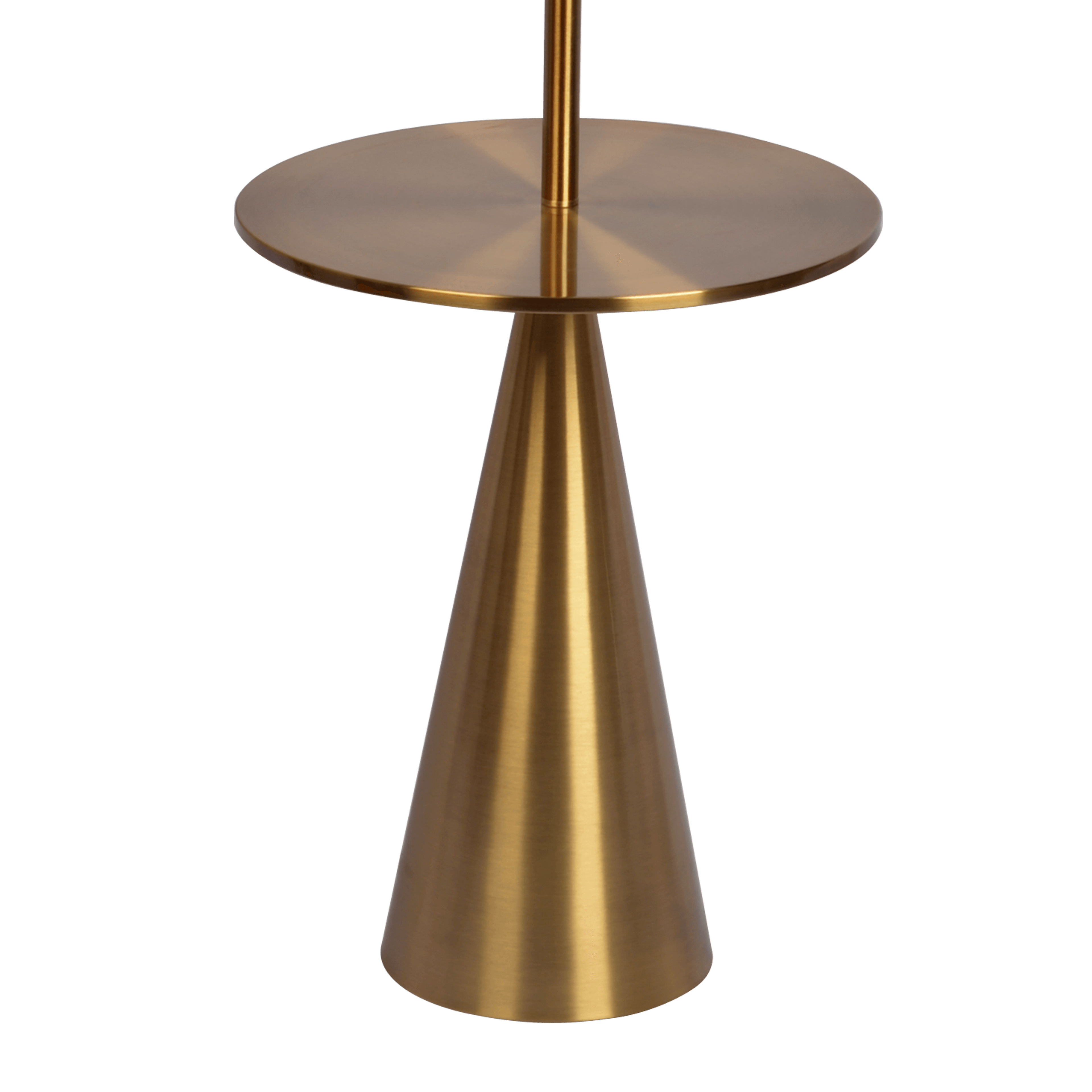 Celestial Modern Floor Lamp with Brass Accent Table with Large White Shade - FLL03700501
