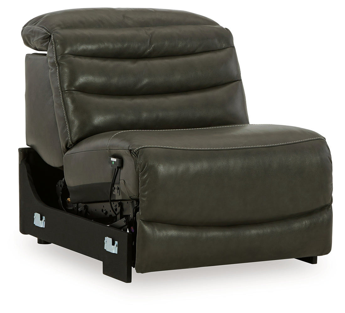 Center Line Dark Gray 3-Piece Sectional Sofa and 3-Piece Loveseat with Console - U63404S8