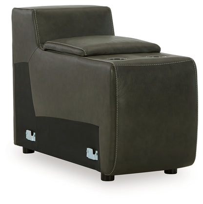 Center Line Dark Gray 3-Piece Sectional Sofa and 3-Piece Loveseat with Console - U63404S8