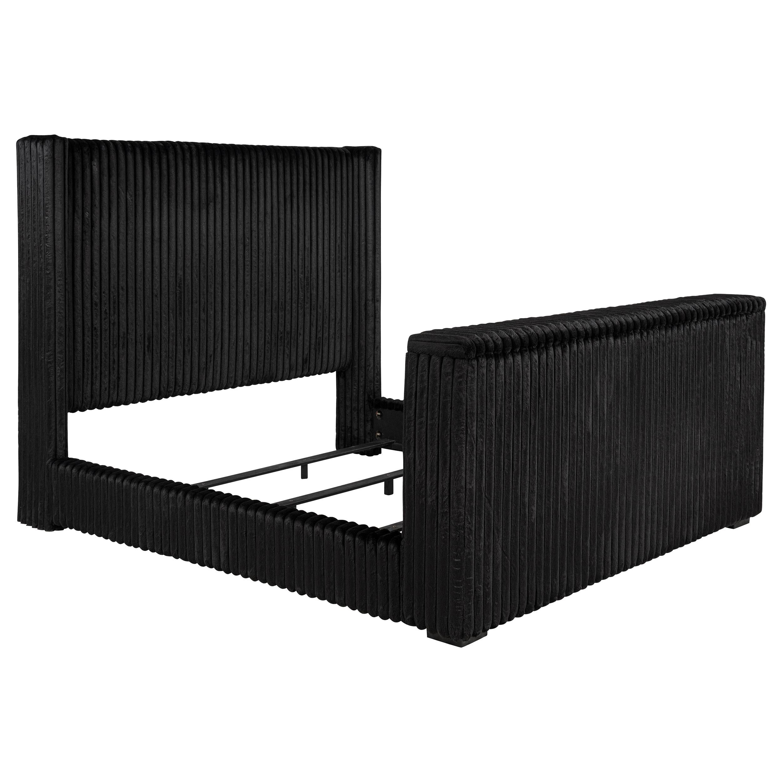 Centergrove Upholstered California King Wingback TV Bed Black - 315945KW